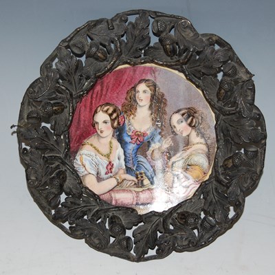 Lot 95 - A 19th century Pratt Ware pot lid with later...