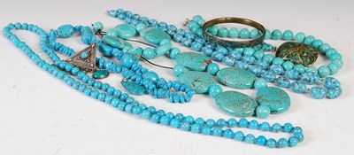 Lot 359C - A bag of assorted turquoise bead necklaces.