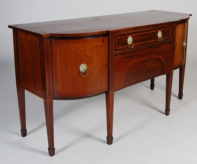 Lot 7 - A 19th century mahogany sideboard, the shaped...