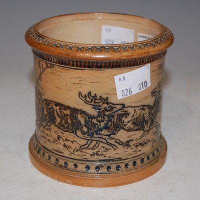 Lot 213 - A Doulton Lambeth stoneware jar decorated by...