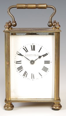 Lot 73 - Brass cased carriage clock, William Burford &...