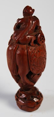 Lot 60 - An antique Chinese carved and pierced coquilla...