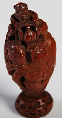 Lot 60 - An antique Chinese carved and pierced coquilla...