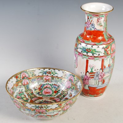 Lot 334 - Two pieces of decorative Chinese famille rose...