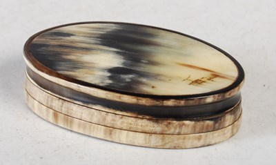 Lot 342 - An early 19th century horn oval snuff mull,...