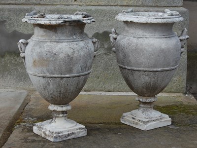 Lot 104 - A pair of antique white marble Neoclassical...