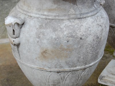 Lot 104 - A pair of antique white marble Neoclassical...