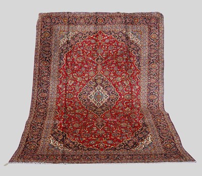 Lot 115 - A Persian Kashan carpet, the rectangular field...