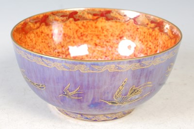 Lot 19 - A Wedgwood blue and orange ground lustre bowl,...