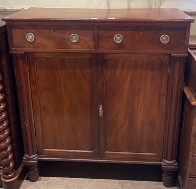 Lot 700 - A 19th century mahogany side cabinet, fitted...