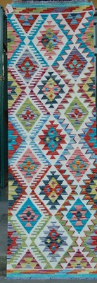Lot 164 - A Chobi Kilim runner, the beige ground...