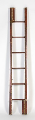 Lot 15 - A mahogany, leather and brass studded folding...