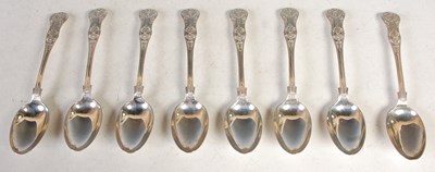 Lot 140 - A set of eight Sheffield silver kings pattern...
