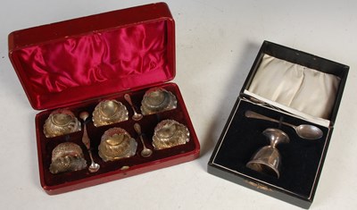 Lot 165 - A Birmingham silver egg cup and spoon in...