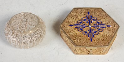 Lot 204 - Two filigree work boxes to include a hexagonal...