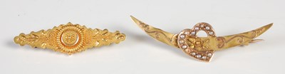 Lot 217 - Two 15ct gold brooches, gross weight 4.6 grams.