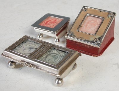 Lot 226 - Three assorted silver stamp boxes, comprising...