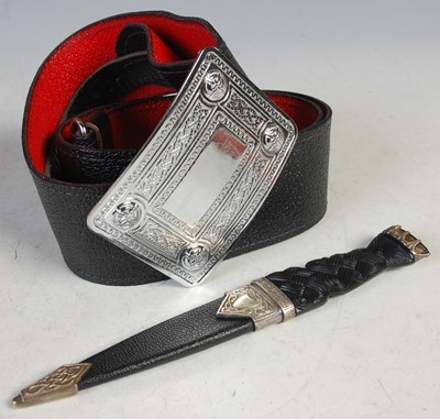 Lot 237 - A white metal mounted sgian dubh; together...