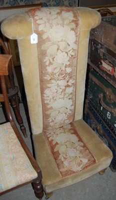 Lot 782 - A Victorian giltwood prayer chair, with...