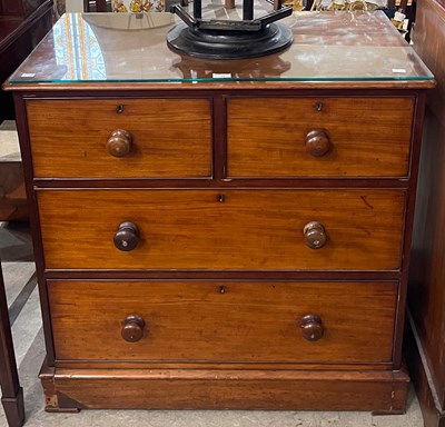 Lot 741 - A 19th century mahogany chest of two deep...