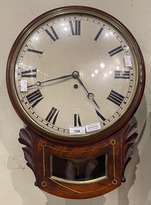 Lot 750 - A 19th century mahogany and brass inlaid drop...