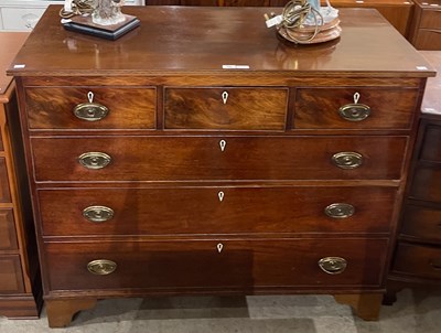 Lot 756 - A 19th century mahogany chest of three short...