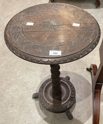 Lot 790 - A late 19th century oak circular occasional...