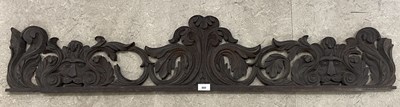 Lot 800 - A carved oak surmount with foliate scroll and...