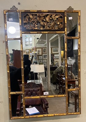 Lot 809 - A Chinese style giltwood rectangular wall...