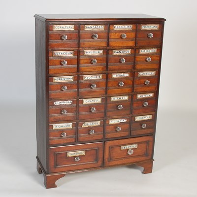 Lot 19 - A 19th century and later mahogany Apothecary...