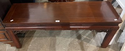 Lot 825 - A Chinese darkwood rectangular shaped low...