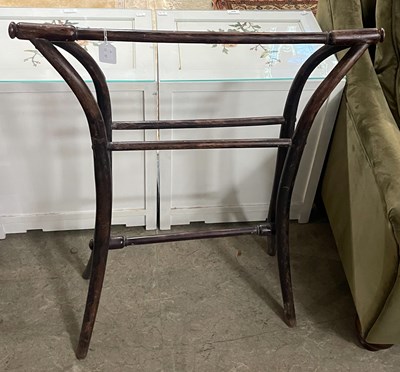 Lot 833 - A darkwood clothes stand/ towel rail, 69cm...