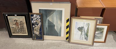 Lot 763 - A group of ten assorted pictures and prints to...