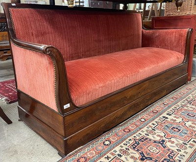 Lot 775 - A late 19th/ early 20th century mahogany sofa...