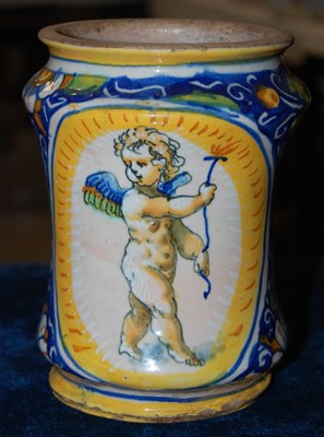 Lot 189A - A Continental Majolica pottery Albarello jar,...