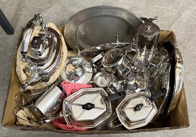 Lot 606A - Box - assorted EP items including an Art Deco...