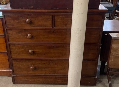 Lot 744 - A 19th century mahogany chest of two short...