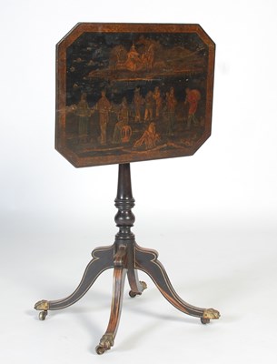 Lot 52 - A 19th century Regency lacquer Coromandel snap-...