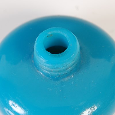 Lot 54 - A small white metal mounted blue glass scent...