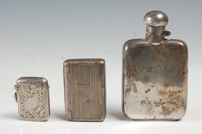 Lot 488 - A small Sheffield silver hip flask, 10cm high,...
