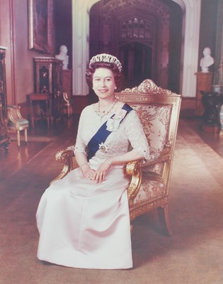 Lot 372 - Peter Grujeon A portrait of Queen Elizabeth II...