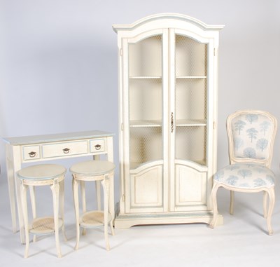 Lot 29 - A group of off-white and blue painted bedroom...
