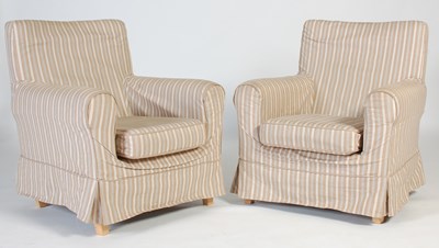 Lot 10 - A pair of modern Ikea armchairs, with café au...