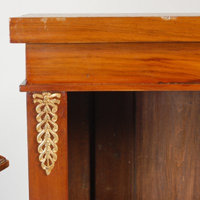 Lot 23 - A walnut open bookcase, with applied gilt...