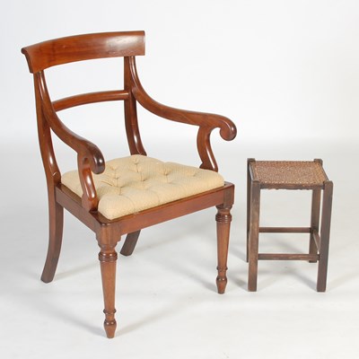 Lot 77 - A 19th century mahogany elbow chair, with...