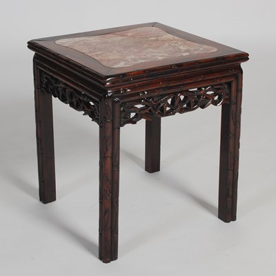 Lot 37 - A Chinese darkwood urn stand/ occasional table,...