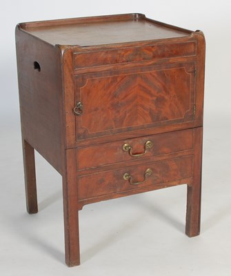 Lot 44 - A George III mahogany tray top commode, fitted...