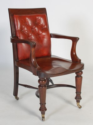 Lot 53 - A 19th century mahogany elbow chair, the...
