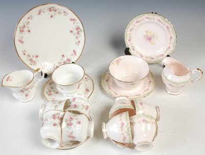 Lot 483A - Two floral decorated part tea sets, to include...