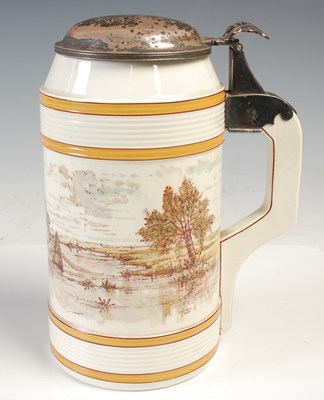 Lot 36 - A Wedgwood silver mounted creamware tankard,...